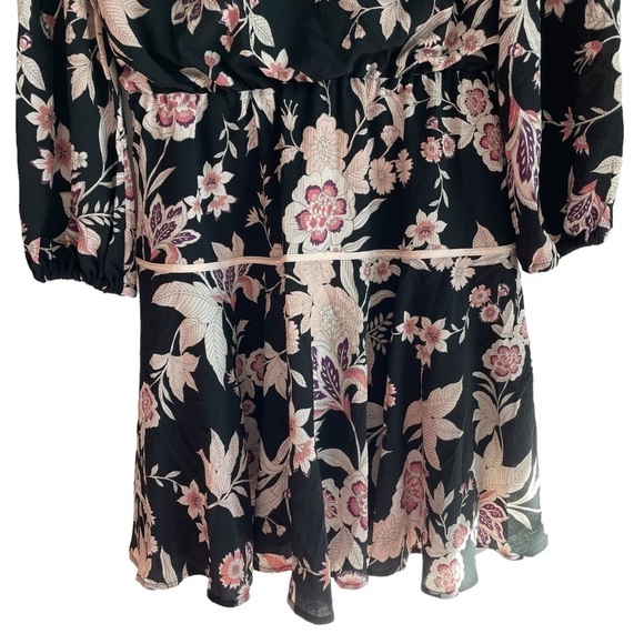 Eliza J Black Pink Floral V Back Cocktail Dress, Size 8 - Picture 6 of 11